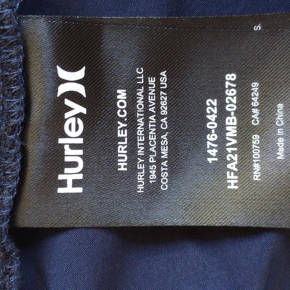 Hurley Nylon Track Pants XL 36x31 Blue - Picture 6 of 10